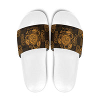 Personalized Montgomeryshire Sir Drefaldwyn Slide Sandals Gold Water Triskele Celtic-inspired - Wonder Print Shop