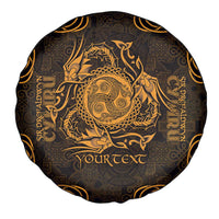 Personalized Montgomeryshire Sir Drefaldwyn Spare Tire Cover Gold Water Triskele Celtic-inspired - Wonder Print Shop