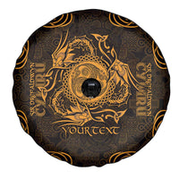 Personalized Montgomeryshire Sir Drefaldwyn Spare Tire Cover Gold Water Triskele Celtic-inspired - Wonder Print Shop