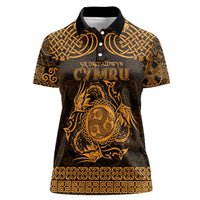 Personalized Montgomeryshire Sir Drefaldwyn Women Polo Shirt Gold Water Triskele Celtic-inspired - Wonder Print Shop