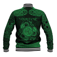 Personalized Montgomeryshire Sir Drefaldwyn Baseball Jacket Green Water Triskele Celtic-inspired - Wonder Print Shop