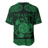 Personalized Montgomeryshire Sir Drefaldwyn Baseball Jersey Green Water Triskele Celtic-inspired - Wonder Print Shop