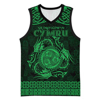 Personalized Montgomeryshire Sir Drefaldwyn Basketball Jersey Green Water Triskele Celtic-inspired - Wonder Print Shop