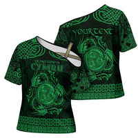Personalized Montgomeryshire Sir Drefaldwyn Cross Shoulder Shirt Green Water Triskele Celtic-inspired - Wonder Print Shop