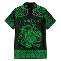 Personalized Montgomeryshire Sir Drefaldwyn Family Matching Puletasi and Hawaiian Shirt Green Water Triskele Celtic-inspired - Wonder Print Shop