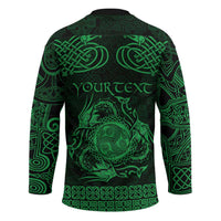 Personalized Montgomeryshire Sir Drefaldwyn Hockey Jersey Green Water Triskele Celtic-inspired - Wonder Print Shop