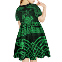 Personalized Montgomeryshire Sir Drefaldwyn Kid Short Sleeve Dress Green Water Triskele Celtic-inspired - Wonder Print Shop