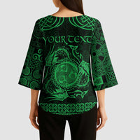 Personalized Montgomeryshire Sir Drefaldwyn Kimono Sleeve Blouse Green Water Triskele Celtic-inspired - Wonder Print Shop