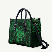 Personalized Montgomeryshire Sir Drefaldwyn Leather Bag Green Water Triskele Celtic-inspired - Wonder Print Shop