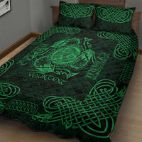Personalized Montgomeryshire Sir Drefaldwyn Quilt Bed Set Green Water Triskele Celtic-inspired - Wonder Print Shop