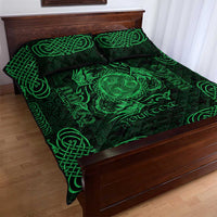 Personalized Montgomeryshire Sir Drefaldwyn Quilt Bed Set Green Water Triskele Celtic-inspired - Wonder Print Shop