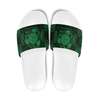 Personalized Montgomeryshire Sir Drefaldwyn Slide Sandals Green Water Triskele Celtic-inspired - Wonder Print Shop