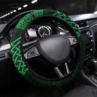 Montgomeryshire Sir Drefaldwyn Steering Wheel Cover Green Water Triskele Celtic-inspired - Wonder Print Shop