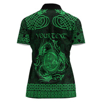 Personalized Montgomeryshire Sir Drefaldwyn Women Polo Shirt Green Water Triskele Celtic-inspired - Wonder Print Shop