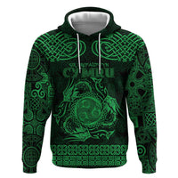 Personalized Montgomeryshire Sir Drefaldwyn Zip Hoodie Green Water Triskele Celtic-inspired - Wonder Print Shop