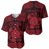 Personalized Montgomeryshire Sir Drefaldwyn Baseball Jersey Red Water Triskele Celtic-inspired - Wonder Print Shop