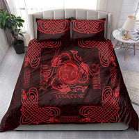 Personalized Montgomeryshire Sir Drefaldwyn Bedding Set Red Water Triskele Celtic-inspired - Wonder Print Shop