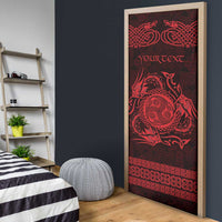 Personalized Montgomeryshire Sir Drefaldwyn Door Cover Red Water Triskele Celtic-inspired - Wonder Print Shop