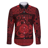 Personalized Montgomeryshire Sir Drefaldwyn Family Matching Puletasi and Hawaiian Shirt Red Water Triskele Celtic-inspired - Wonder Print Shop