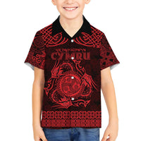 Personalized Montgomeryshire Sir Drefaldwyn Family Matching Puletasi and Hawaiian Shirt Red Water Triskele Celtic-inspired - Wonder Print Shop