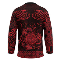 Personalized Montgomeryshire Sir Drefaldwyn Hockey Jersey Red Water Triskele Celtic-inspired - Wonder Print Shop