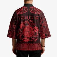 Personalized Montgomeryshire Sir Drefaldwyn Kimono Red Water Triskele Celtic-inspired - Wonder Print Shop