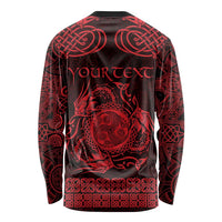 Personalized Montgomeryshire Sir Drefaldwyn Long Sleeve Shirt Red Water Triskele Celtic-inspired - Wonder Print Shop