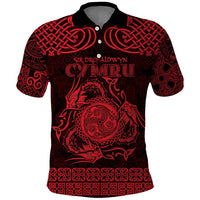 Personalized Montgomeryshire Sir Drefaldwyn Polo Shirt Red Water Triskele Celtic-inspired - Wonder Print Shop