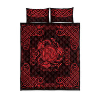 Personalized Montgomeryshire Sir Drefaldwyn Quilt Bed Set Red Water Triskele Celtic-inspired - Wonder Print Shop