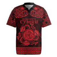 Personalized Montgomeryshire Sir Drefaldwyn Rugby Jersey Red Water Triskele Celtic-inspired - Wonder Print Shop