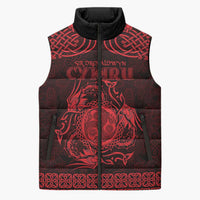 Personalized Montgomeryshire Sir Drefaldwyn Sleeveless Puffer Jacket Red Water Triskele Celtic-inspired - Wonder Print Shop