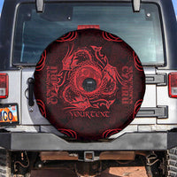 Personalized Montgomeryshire Sir Drefaldwyn Spare Tire Cover Red Water Triskele Celtic-inspired - Wonder Print Shop