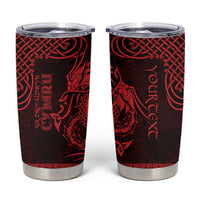 Personalized Montgomeryshire Sir Drefaldwyn Tumbler Cup Red Water Triskele Celtic-inspired - Wonder Print Shop