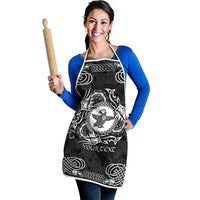 Personalized Pembrokeshire Sir Benfro Apron Black Puffin Celtic-inspired - Wonder Print Shop