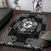 Personalized Pembrokeshire Sir Benfro Area Rug Black Puffin Celtic-inspired - Wonder Print Shop
