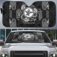 Personalized Pembrokeshire Sir Benfro Auto Sun Shade Black Puffin Celtic-inspired - Wonder Print Shop