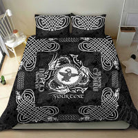 Personalized Pembrokeshire Sir Benfro Bedding Set Black Puffin Celtic-inspired - Wonder Print Shop
