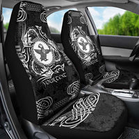 Personalized Pembrokeshire Sir Benfro Car Seat Cover Black Puffin Celtic-inspired - Wonder Print Shop