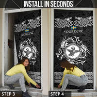 Personalized Pembrokeshire Sir Benfro Door Cover Black Puffin Celtic-inspired - Wonder Print Shop