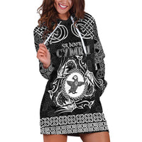 Personalized Pembrokeshire Sir Benfro Hoodie Dress Black Puffin Celtic-inspired - Wonder Print Shop