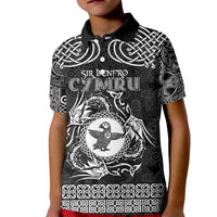 Personalized Pembrokeshire Sir Benfro Kid Polo Shirt Black Puffin Celtic-inspired - Wonder Print Shop