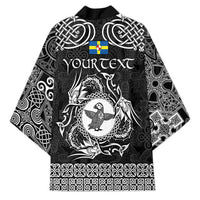 Personalized Pembrokeshire Sir Benfro Kimono Black Puffin Celtic-inspired - Wonder Print Shop