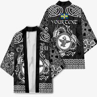 Personalized Pembrokeshire Sir Benfro Kimono Black Puffin Celtic-inspired - Wonder Print Shop