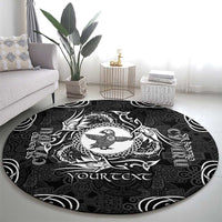 Personalized Pembrokeshire Sir Benfro Round Carpet Black Puffin Celtic-inspired - Wonder Print Shop