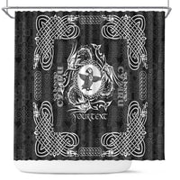 Personalized Pembrokeshire Sir Benfro Shower Curtain Black Puffin Celtic-inspired - Wonder Print Shop