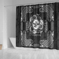 Personalized Pembrokeshire Sir Benfro Shower Curtain Black Puffin Celtic-inspired - Wonder Print Shop