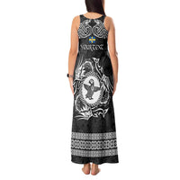 Personalized Pembrokeshire Sir Benfro Tank Maxi Dress Black Puffin Celtic-inspired - Wonder Print Shop