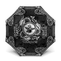 Personalized Pembrokeshire Sir Benfro Umbrella Black Puffin Celtic-inspired - Wonder Print Shop