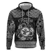 Personalized Pembrokeshire Sir Benfro Zip Hoodie Black Puffin Celtic-inspired - Wonder Print Shop