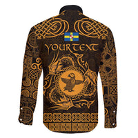 Personalized Pembrokeshire Sir Benfro Family Matching Puletasi and Hawaiian Shirt Gold Puffin Celtic-inspired - Wonder Print Shop